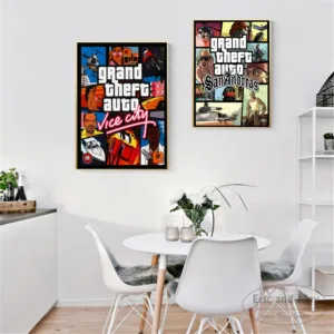 San Andreas Vice City Vintage Canvas Art Print Painting Poster Wall Pictures For Room Home Decoration Wall Decor No Frame