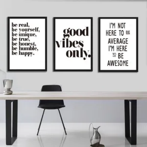 Gohipang Be Real Be Yourself Be Unique Quote Canvas Art Painting Print And Poster Wall Picture For Office Bedroom Living Room