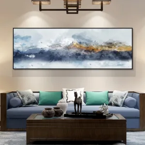 GoldLife HD Printed Canvas Wall Art abstract landscape canvas painting gold mountain big size poster printing for living room