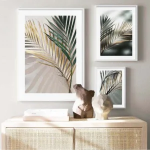 Golden Palm Leaf Plant Canvas Painting Botanical Nordic Wall Art Poster Print Scandinavian Decoration Picture Artwork Home Decor