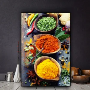 Grains Spices Spoon Peppers Food Canvas Painting Cuadros Posters and Prints Scandinavian Kitchen Wall Art Picture Living Room