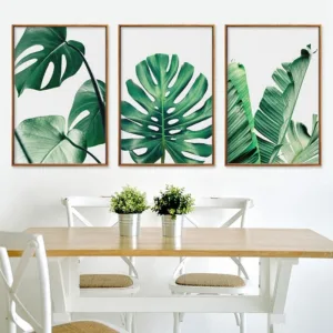 Green Palm Leaves Poster Gold Pineapple Wall Art Minimalist Home Decor Canvas Painting Prints Plant Fresh Modular Pictures