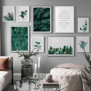 Green Plant Cactus Tree Leaves Modern Wall Art Canvas Painting Nordic Posters And Prints Wall Pictures For Living Room Decor