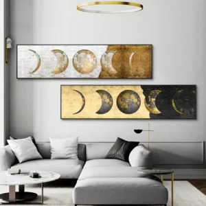 Abstract Gold Moon Canvas Painting Wall Picture Art Poster And Prints For Living Room Home decor