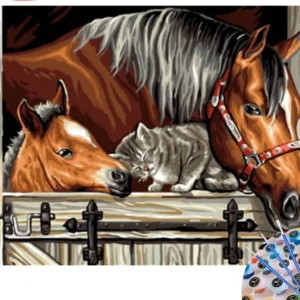 Oil Painting By Numbers Horse Animal Kit Drawing On Canvas Wall Art HandPainted DIY Gift Home Decor