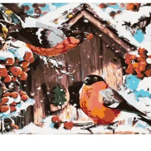 HUACAN Picture By Number Bird Animal Drawing Canvas Acrylic Handpainted Wall Art Oil Painting By Number Winter Gift Home Decor