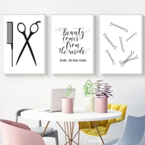 Hair Salon Decoration Hairdressing Scissors Hair Quote Posters and Prints Hairdresser Gift Beauty Salon Wall Art Canvas Painting