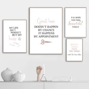 Hair Salon Poster Beauty Wall Art Canvas Painting Quotes Posters And Prints Modern Canvas Print Salon Wall Pictures Room Decor