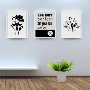 Hairstylist Logo Hairdresser Canvas Art Prints and Poster , Funny Hair Salon Canvas Painting Wall Picture Barber Shop Wall Decor