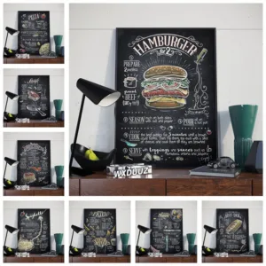 Hamburger hot dog fast food wall art kitchen cafe home Nursery Kids Room HD quality posters Art Decor canvas painting M651