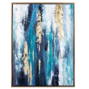Hand Painted Original Abstract Modern Art Contemporary Painting Abstract gold blue Wall Art Decor Textured Large Artwork