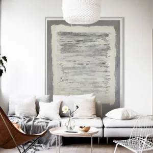 Handmade Abstract Painting Acrylic Large Wall Art Canvas Art Living Room Decor Minimalist Modern Wall Art Gray Painting