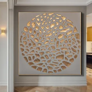 Handmade Abstract Painting Canvas Art Wall Painting Gold Leaf La
