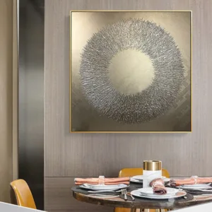 Handmade Abstract Painting Canvas Art Wall Painting Gold Leaf Large Wall Art Oversize Gold Texture Painting Modern Wall Decor