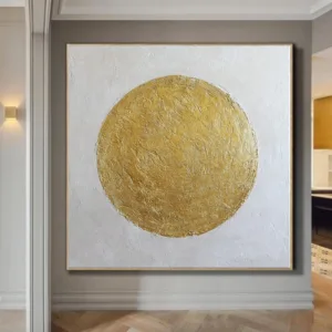 Handmade Gold Abstract Painting Canvas Art Gold Leaf Large Wall