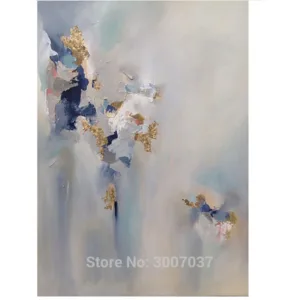 Handmade Modern Abstract Gold Oil Painting Hand on the Wall for Living Room Decorative