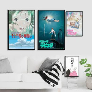 Hd Art Prints Nordic Posters Canvas Letters Home Decor Ghibli Miyazaki Hayao Classic Anime Series Wall Painting Modular Pictures