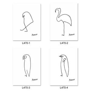 Modern Posters and Print Animal Line Drawing Pictures for Living Room Black and White Nordic Minimalist Abstract Canvas Painting