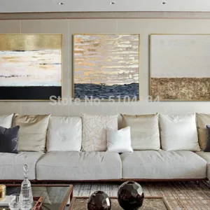 High Quality Pure Hand Painted Gold Foil Oil Painting Oil Abstract Painting on Canvas Pop Fine Art Oil Painting No Frame