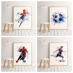 High popularity popular sports football star HD watercolor poster cuadros decoracion salon for Children's room Art Decor  o715