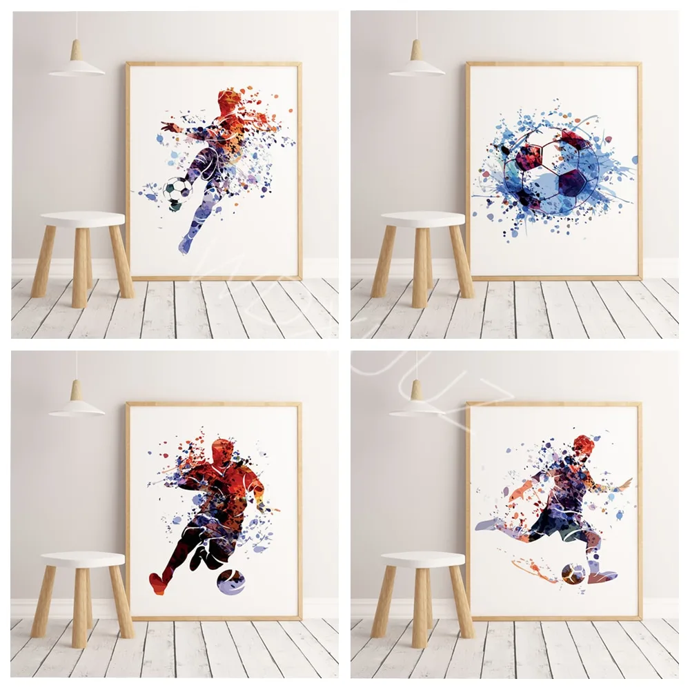 High popularity popular sports football star HD watercolor poster cuadros decoracion salon for Children's room Art Decor o715