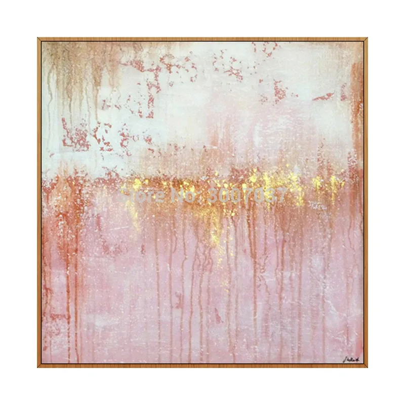 High quality Handmade thick knife abstract oil painting White pink Gold abstract on Canvas Painting Decor Oil Painting artwork