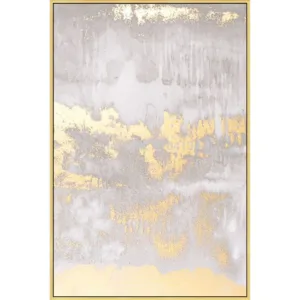 Hand Painted Abstract Gold Oil Painting – Living Room Wall Art