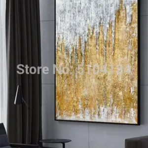 Hot art Hand painted Abstract gold Oil Paintings Abstract gold canvas Oil Painting wall painting for Living Room home Decoration