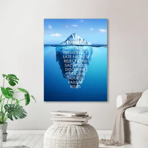 Ice Mountain Success Quote Motivational Poster Nordic Wall Art Canvas Print Painting Modern Home Office Room Decoration Picture