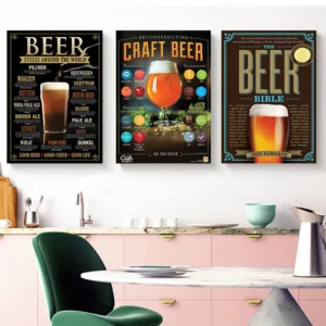 Industrial Style Beer Hanging Painting American Retro Restaurant Cafe Bar Decorative Painting Cuadros Decoracion Salon Poster