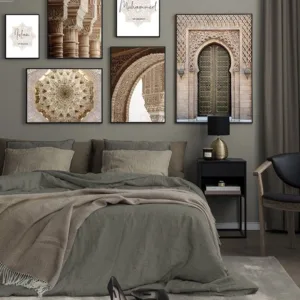 Islamic Architecture Poster Alhambra Hassan Mosque Wall Art Canvas Print Allah Muhammed Picture Painting Modern Home Decoration