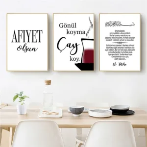 Islamic Posters and Prints Bismillah Inshallah Elhamdulillah Arabic Wall Art Canvas Painting Pictures Kitchen Wall Decor