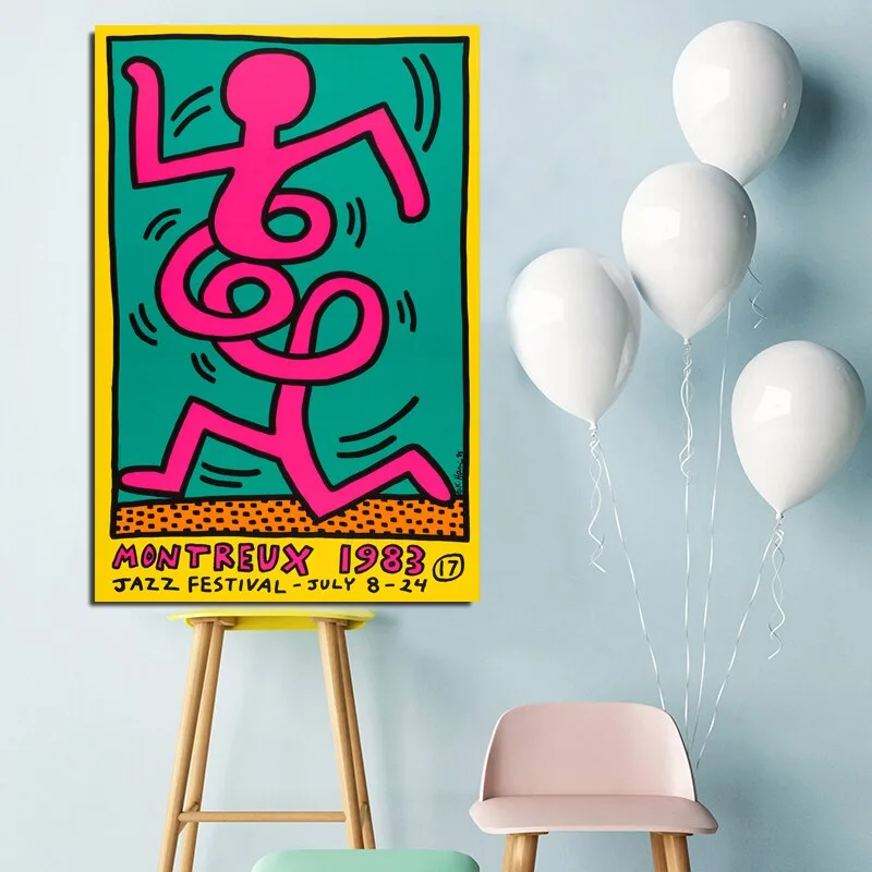 Keither Harinying Jazz Vintage Minimalist Wall Art Canvas Poster Print Canvas Painting Decorative Picture Bedroom Home Decor HD - Image 2