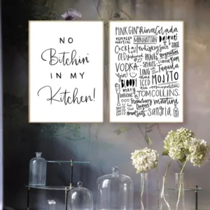 Kitchen Alcohol Cocktail Quote Posters And Prints Kitchen Drink Minimalist Canvas Painting Pictures Home Wall Art Decoration