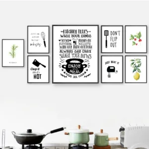 Kitchen Rules Wall Art Canvas Painting Kitchen Typography Quote Modern Minimalism Posters And Prints Wall Pictures Kitchen Decor