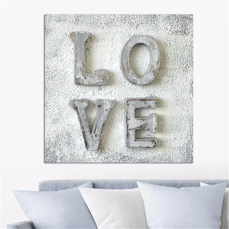 LOVE Heart Square Wall Art Painting Modern Home Decorative Canvas Art Prints Vintage Posters Prints Nordic Home Decoration - Image 3