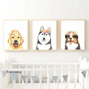 Labrador Husky Pictures On The Wall Lovely Animals Dog Poster And Print Modern Nordic Canvas Painting Aesthetic Room Decor