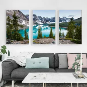 Lake Forest Stone Mountain Canvas Poster Landscape Picture Poster Scenery Nature Canvas Wall Art Print Painting Nordic Decoation
