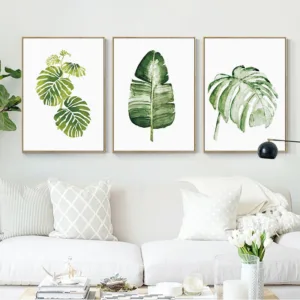 Laminas Decorativas Pared Cuadros Posters And Prints Wall Art Canvas Painting Nordic Poster Plant Green Leaves Peinture Para