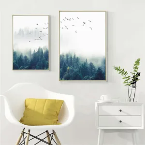Landscape Forest & Bird Wall Art Canvas Painting Posters And Prints Living Room Plakaty Skandynawskie Cuadros Decoraci N Sal N