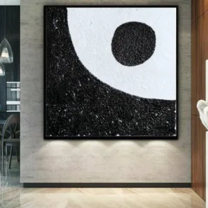 Large Abstract Painting Canvas Art Black And White Painting Orig
