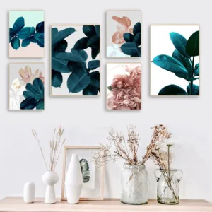 Leaf Botanical Nordic Posters Canvas Prints Modern Succulent Plant Painting Wall Art Pictures for Living Room Home Decor