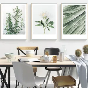 Leaf Plant Scandinavian Poster Nordic Style Canvas Wall Art Print Minimalist Painting Decorative Picture Tropical Decoration