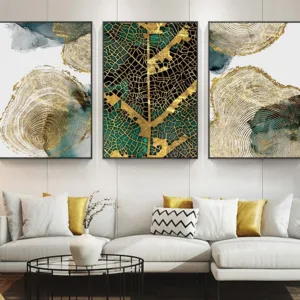 Leaf and Trunk Texture Abstract Wall Art Canvas Poster Print Nordic Decorative Picture Painting Modern Living Room Decor