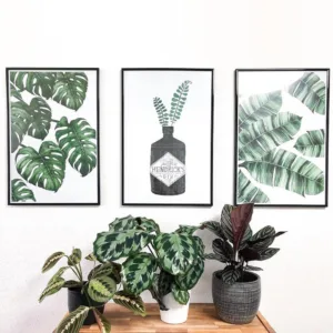 Leaves Black Gin Wall Art Canvas Painting Green Style Plant Nordic Posters and Prints Decorative Picture Modern Home Decoration