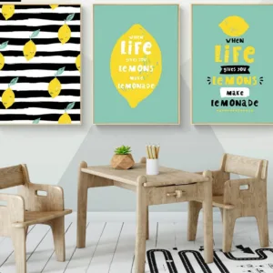 Lemon Motivational Life Quote Nordic Posters Wall Art Canvas Prints Minimalist Painting Wall Picture for Living Room Home Decor