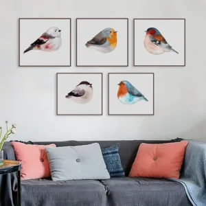 Light Art Nordic Modern Fresh Animal Bird Watercolor Living Room Bedroom Decorative Painting Poster Wall Art Canvas Posters