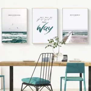 Lighthouse Seascape Motivational Quotes Poster Prints Nordic Wall Art Pictures Home Decor Canvans Paintings No Frame