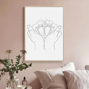 Line Hand Wall Art Canvas Picture Abstract Hands Drawing Print Paintings Minimalist Posters And Prints Modern Bedroom Decoration