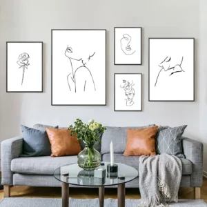 Lines Poster Woman Painting Sketch Wall Art Line Drawing Paintings Modern Art Canvas Nordic Abstract Picture Minimalist Poster